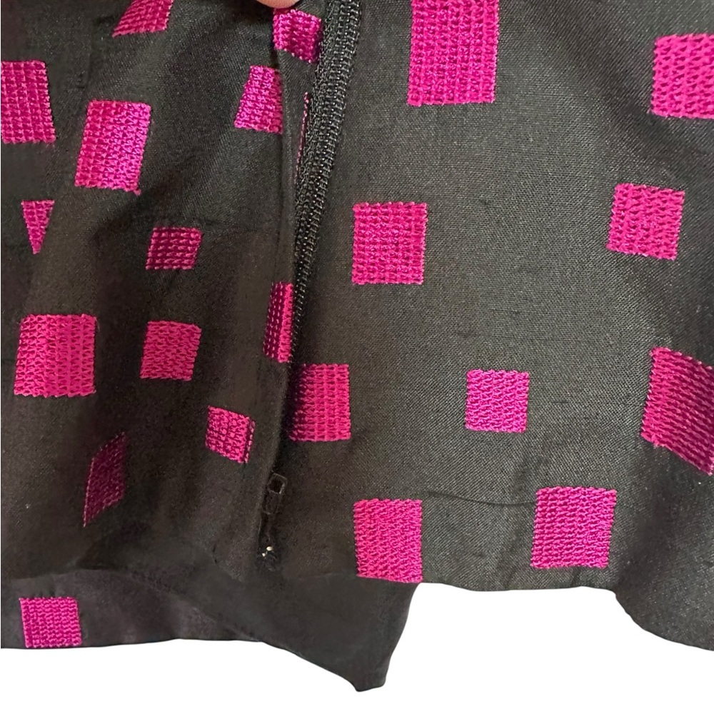 Dana Buchman Black with Purplish Squares Silk Sleeveless Formal Wedding Size 14 - Picture 2 of 5
